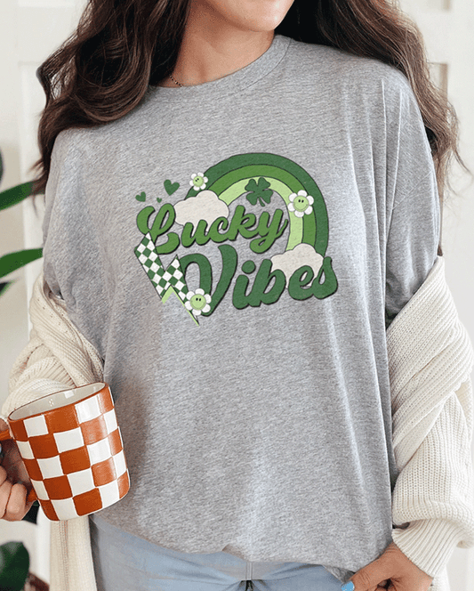 T-Shirt Sport Grey / S Lucky Vibes Retro Tee