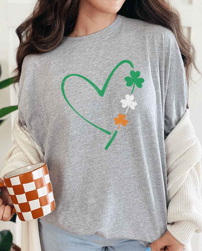 T-Shirt Sport Grey / S St. Patrickes Day Heart  Tee