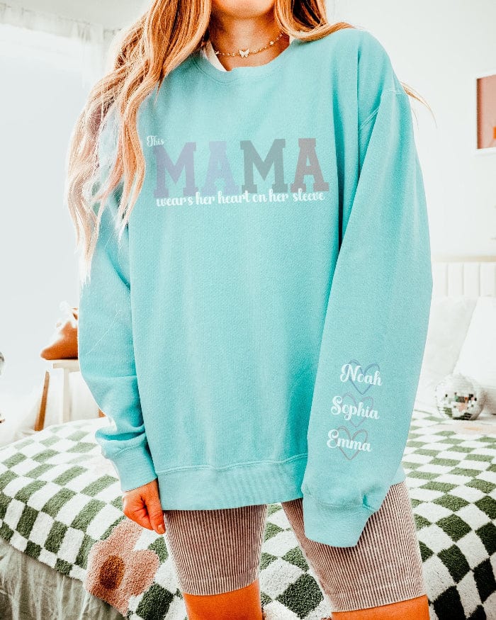 Sweatshirt Chalky Mint / S Mama's Heart Comfort Colors® Sweatshirt