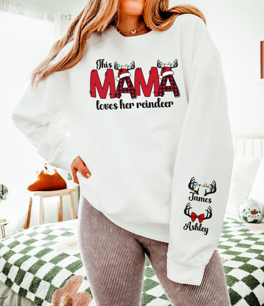 Sweatshirt White / S Mama's Reindeer Comfort Colors® Sweatshirt