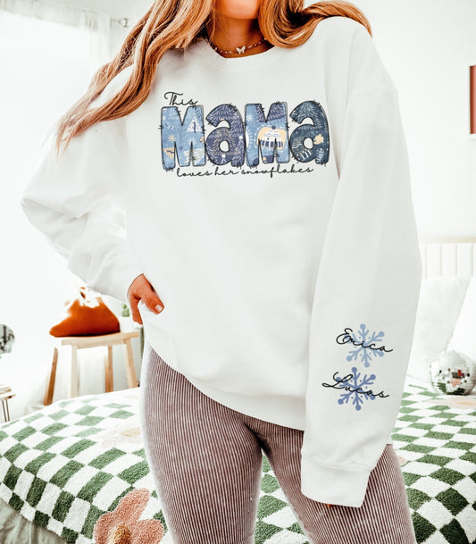 Sweatshirt White / S Mama's Snowflakes Comfort Colors® Sweatshirt