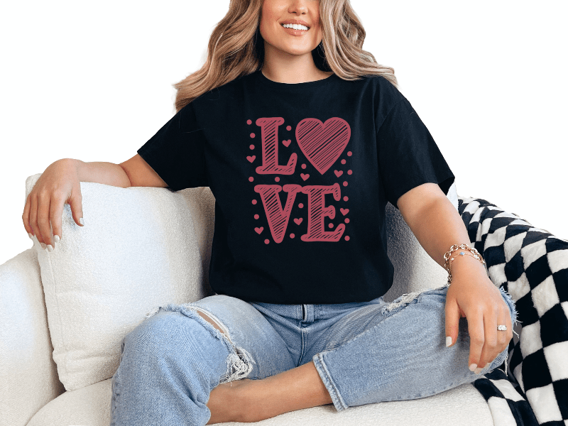 T-Shirt Black / S Love In Square Tee
