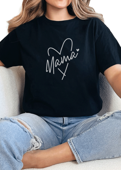 T-Shirt Black / S Mama Heart Tee