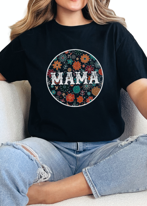 T-Shirt Black / S Mama Retro Tee