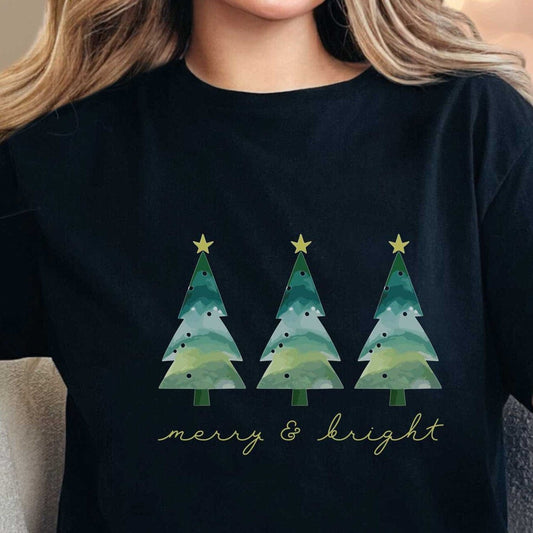 T-Shirt Black / S Merry and Bright Tee