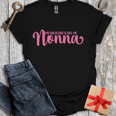 T-Shirt Black / S My Valentine's Call Me NonnaTee