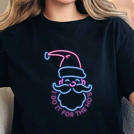 T-Shirt Black / S Neon Santa Ho's Tee