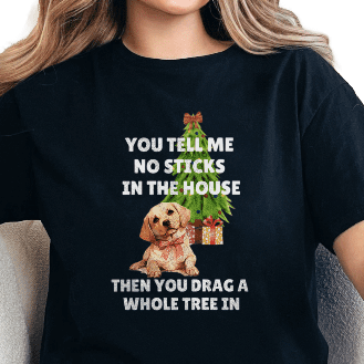 T-Shirt Black / S No Sticks Puppy Tee
