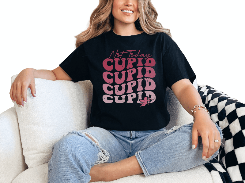 T-Shirt Black / S Not Today Cupid Tee