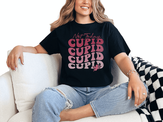 T-Shirt Black / S Not Today Cupid Tee