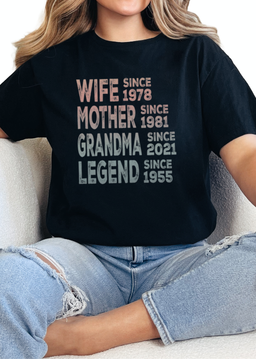 T-Shirt Black / S Personalized Mother Grandma Legend Tee