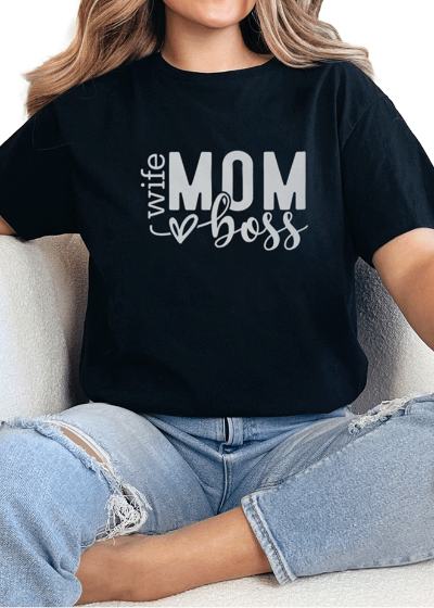 T-Shirt Black / S Wife Mom Boss Tee