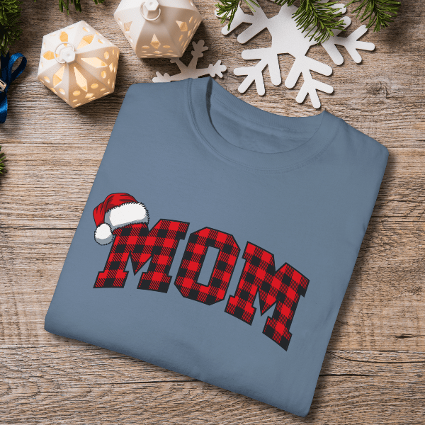 T-Shirt Blue Jean / S Plaid Mom and Dad Comfort Colors® Tees