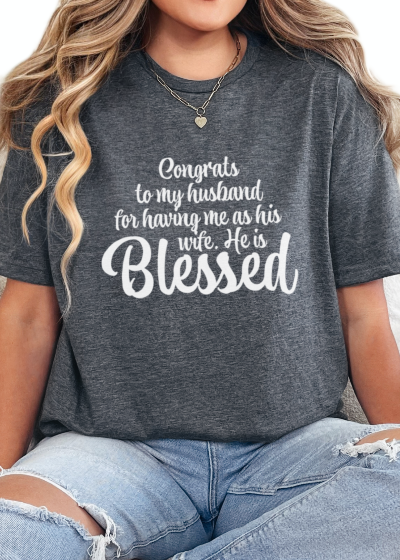 T-Shirt Dark Heather / S Blessed Tee