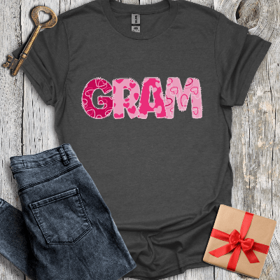 T-Shirt Dark Heather / S Gram Hearts Tee