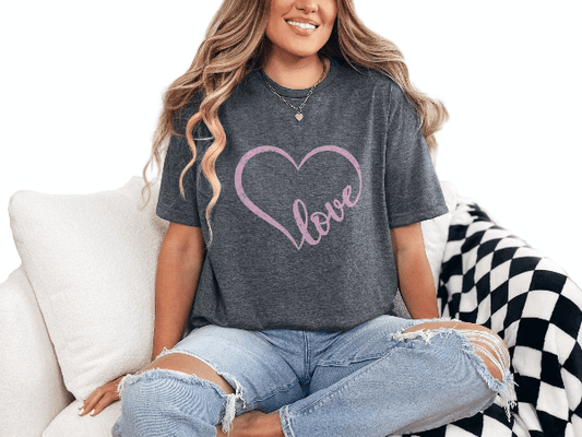 T-Shirt Dark Heather / S Love In Heart Tee