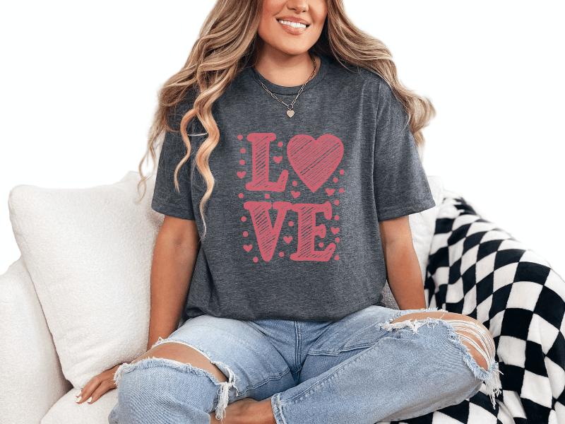 T-Shirt Dark Heather / S Love In Square Tee