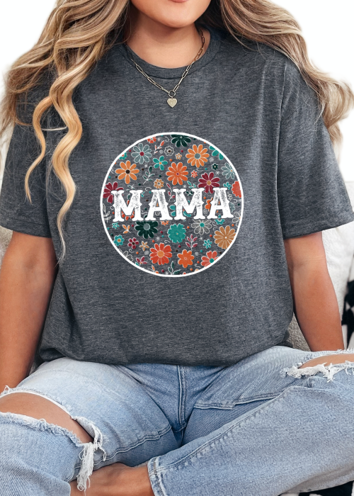 T-Shirt Dark Heather / S Mama Retro Tee