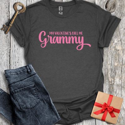 T-Shirt Dark Heather / S My Valentine's Call Me Grammy Tee