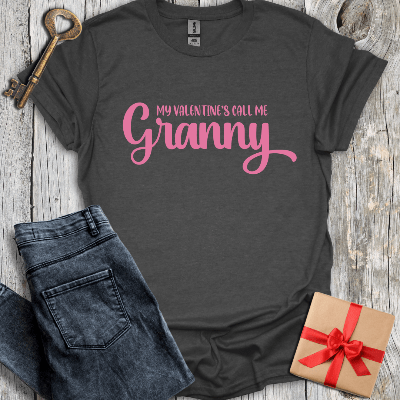 T-Shirt Dark Heather / S My Valentine's Call Me Granny Tee