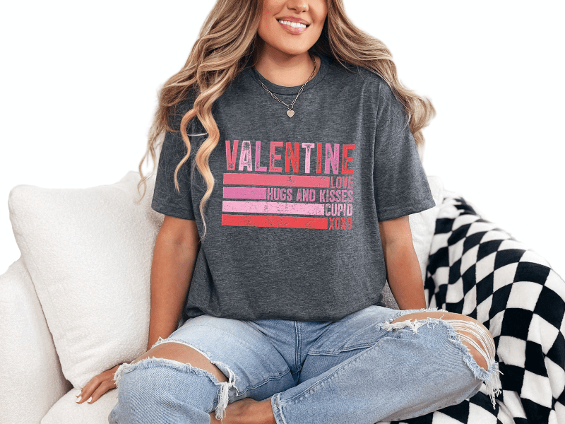 T-Shirt Dark Heather / S Valentine Words Tee