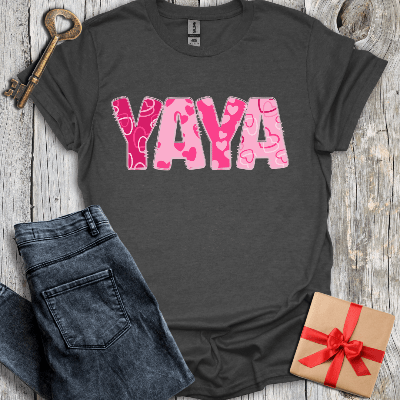 T-Shirt Dark Heather / S Yaya Hearts Tee