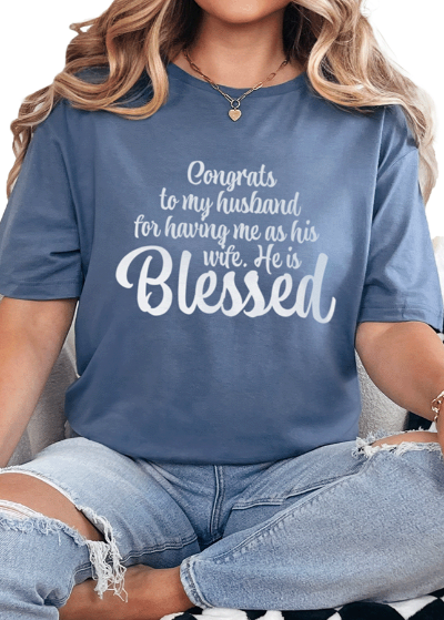 T-Shirt Heather Indigo / S Blessed Tee