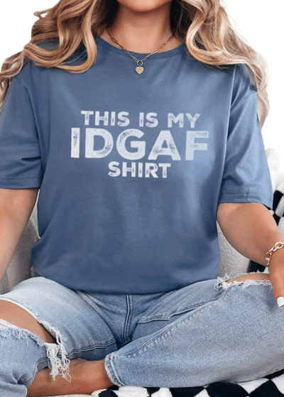 T-Shirt Heather Indigo / S IDGAF - 1 Tee