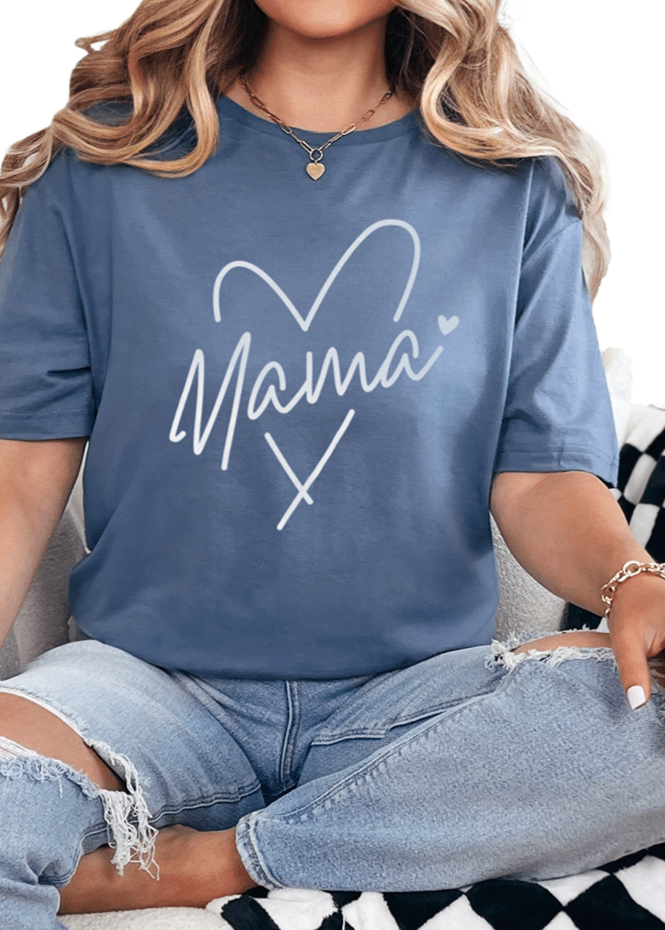 T-Shirt Heather Indigo / S Mama Heart Tee
