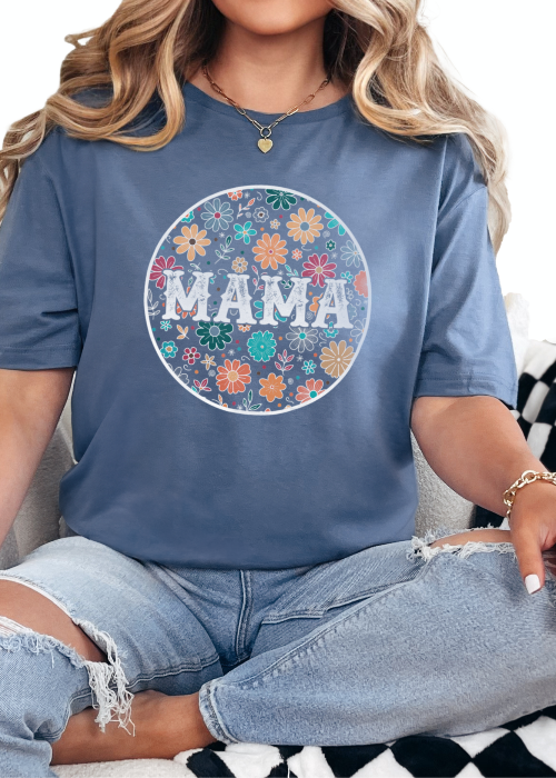 T-Shirt Heather Indigo / S Mama Retro Tee