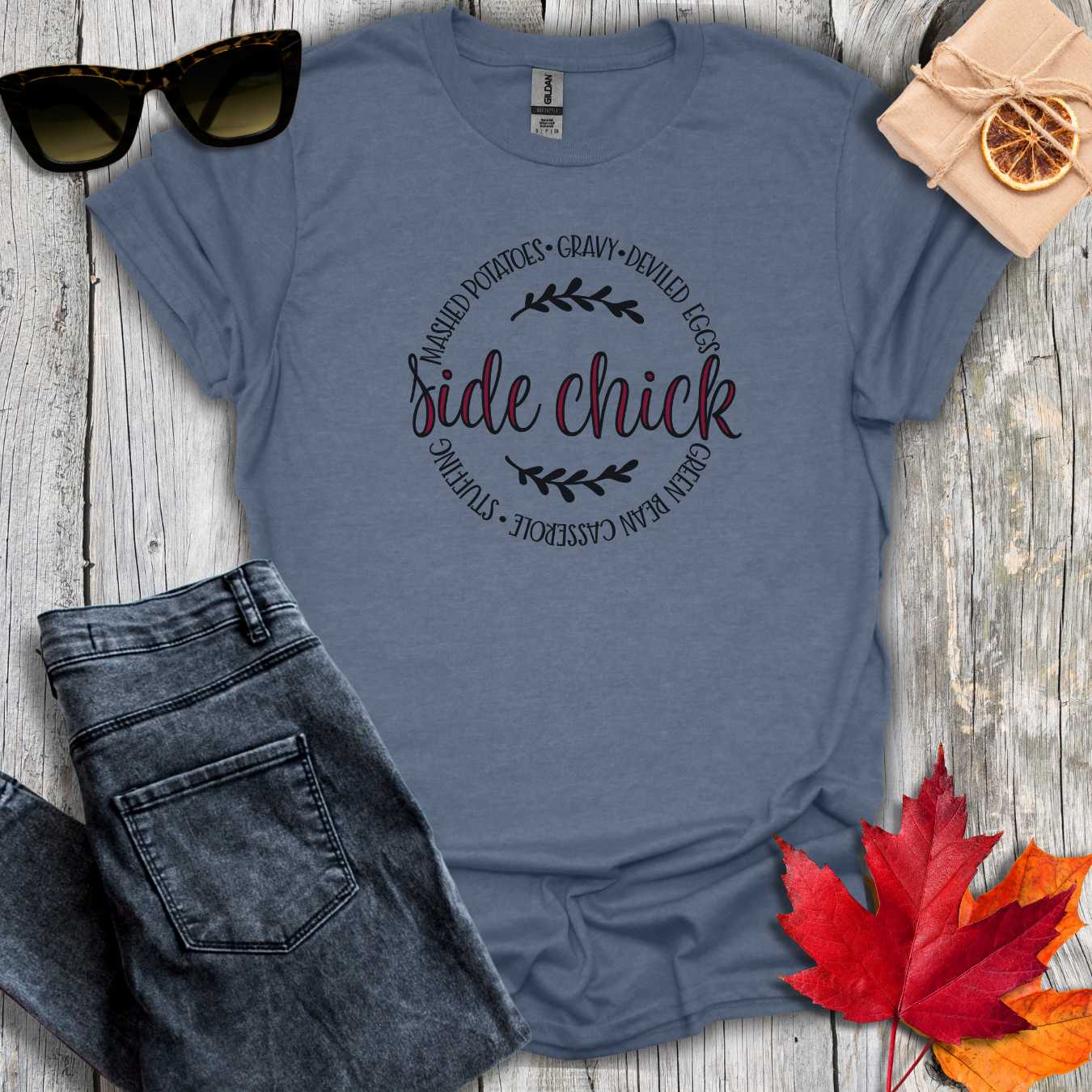 T-Shirt Heather Indigo / S Side Chick Tee