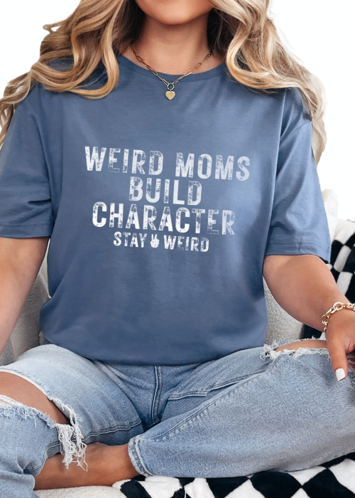 T-Shirt Heather Indigo / S Weird Moms Tee