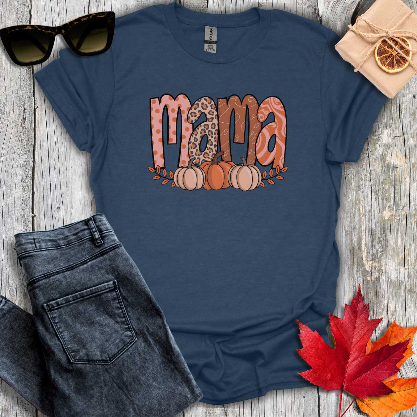 T-Shirt Heather Navy / S Fall Mama Tee