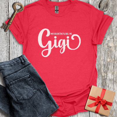 T-Shirt Heather Red / S My Valentine's Call Me Gigi Tee