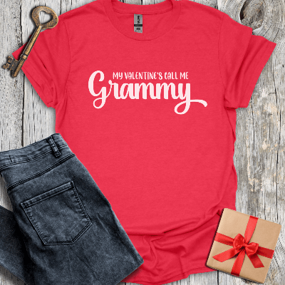 T-Shirt Heather Red / S My Valentine's Call Me Grammy Tee
