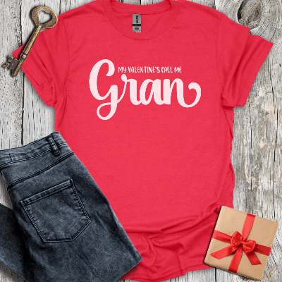 T-Shirt Heather Red / S My Valentine's Call Me Gran Tee