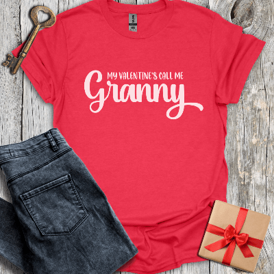 T-Shirt Heather Red / S My Valentine's Call Me Granny Tee
