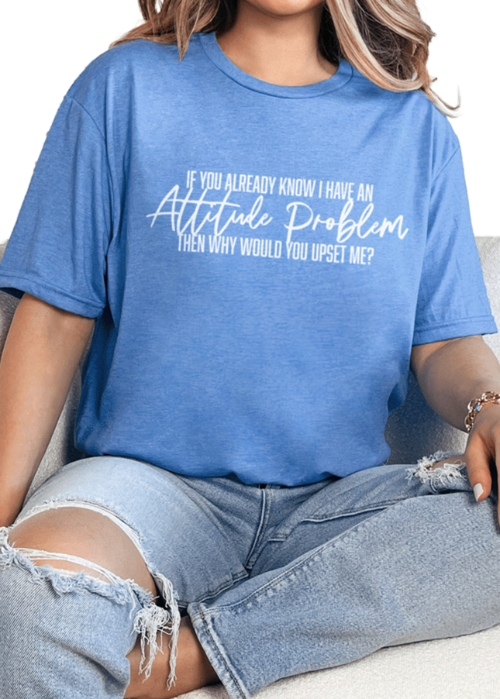 T-Shirt Heather Royal / S Attitude Tee