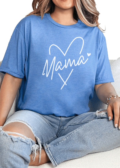 T-Shirt Heather Royal / S Mama Heart Tee
