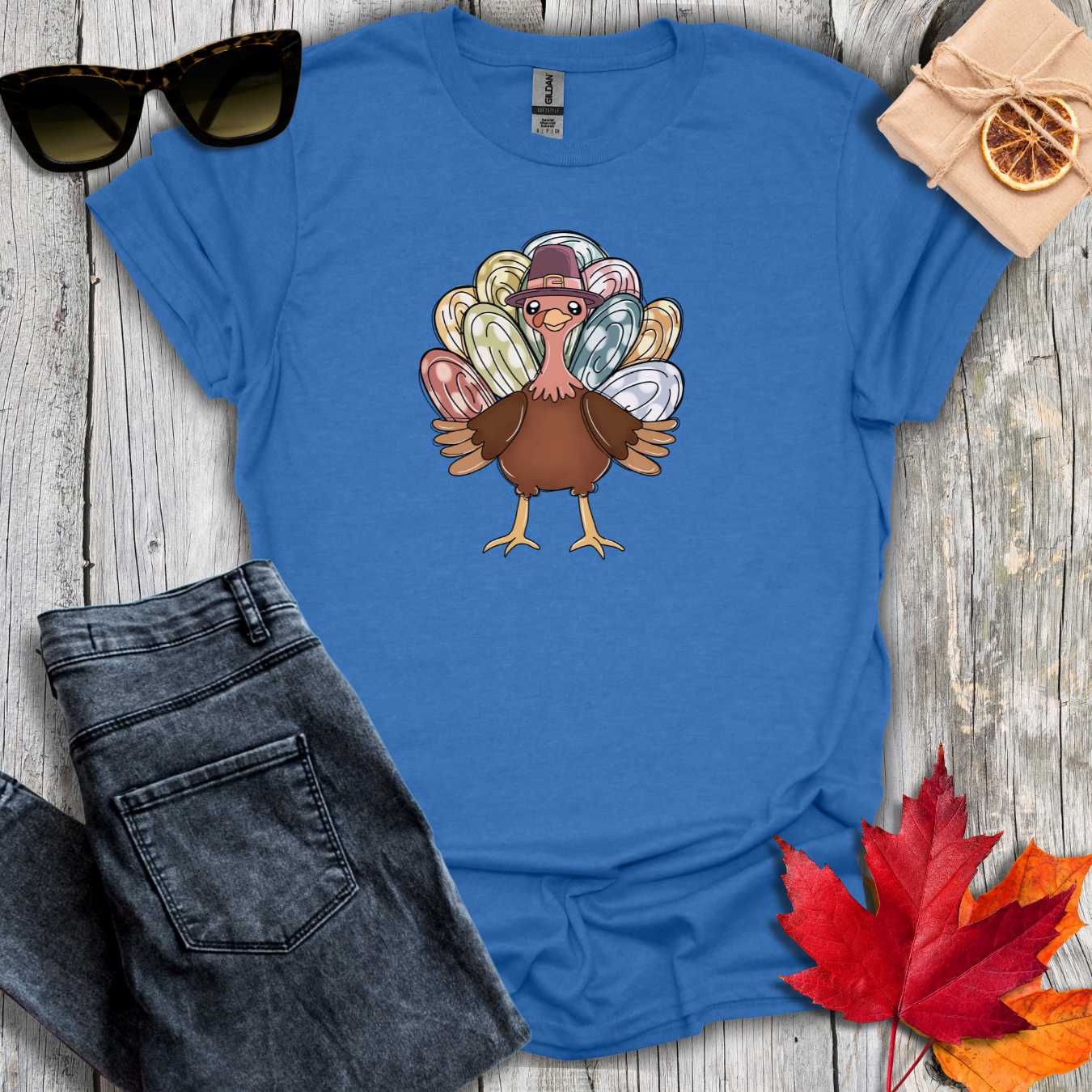 T-Shirt Heather Royal / S Turkey with Pastel Tee