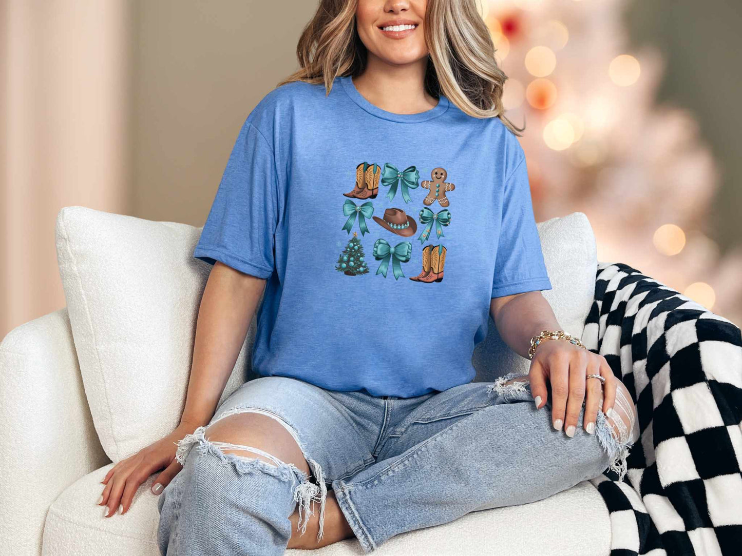 T-Shirt Heather Royal / S Western Pattern Tee