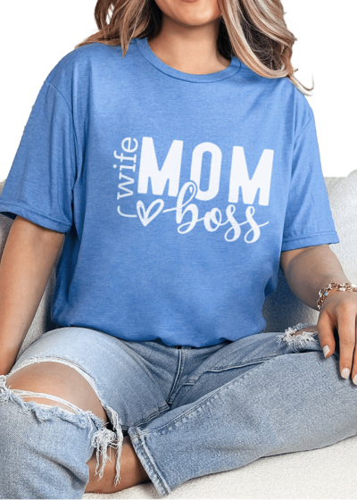T-Shirt Heather Royal / S Wife Mom Boss Tee