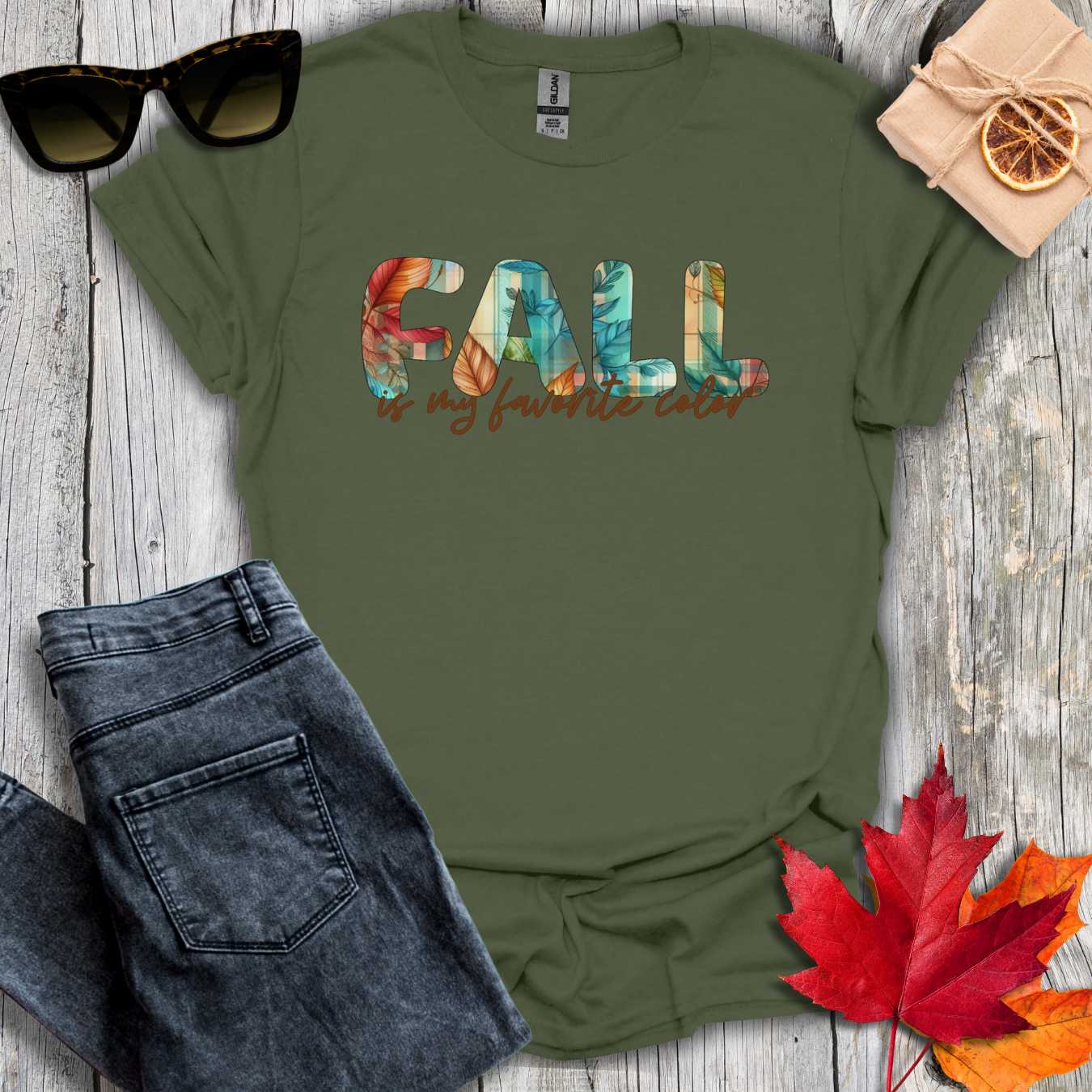 T-Shirt Military Green / S Fall is My Favorite Color Tee