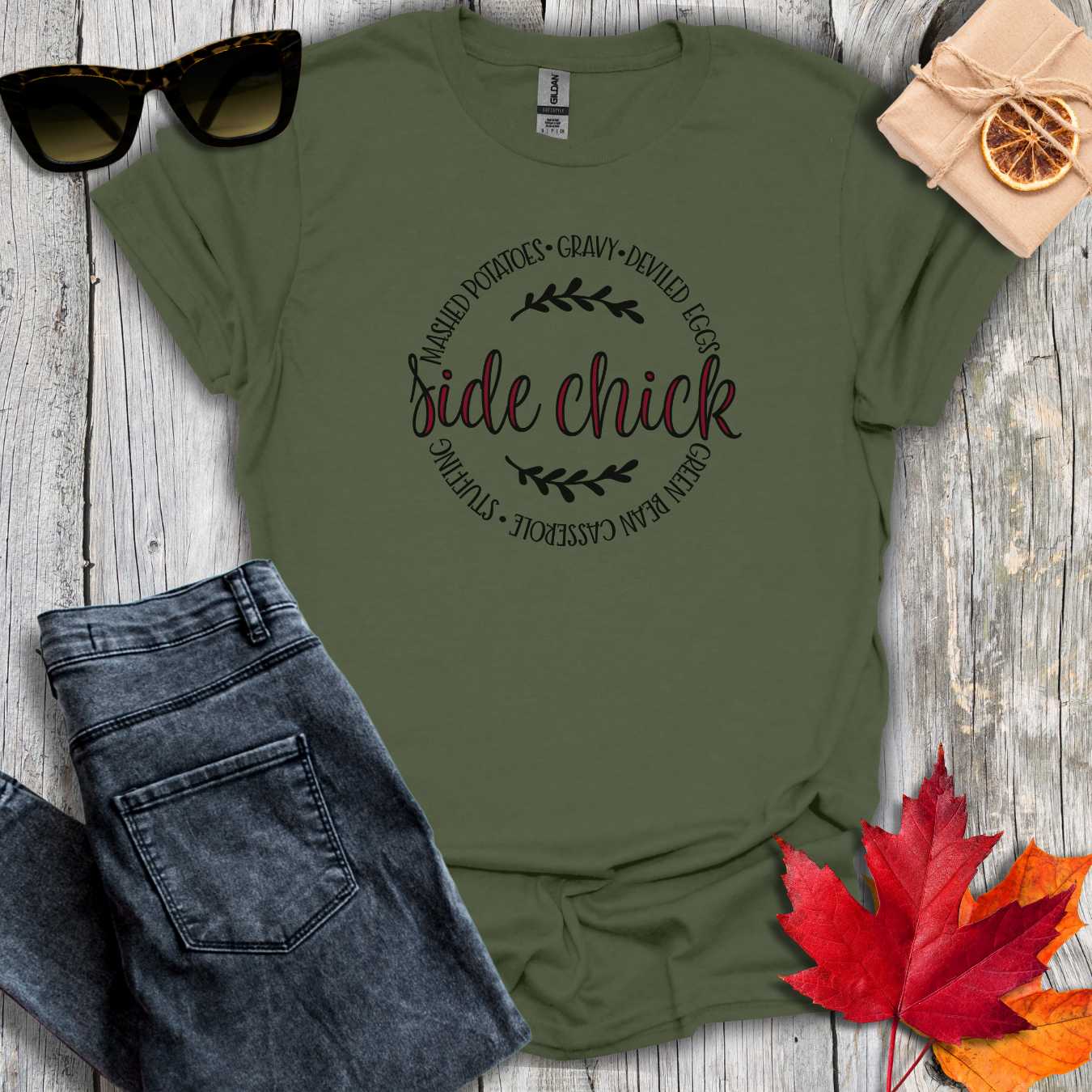 T-Shirt Military Green / S Side Chick Tee