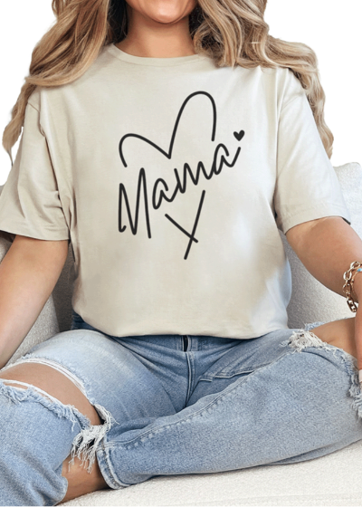 T-Shirt Sand / S Mama Heart Tee