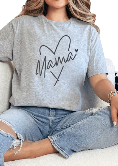 T-Shirt Sport Grey / S Mama Heart Tee