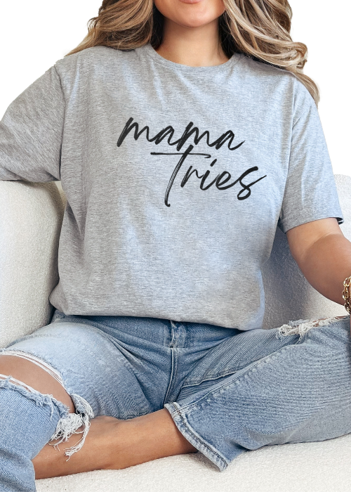 T-Shirt Sport Grey / S Mama Tries Tee