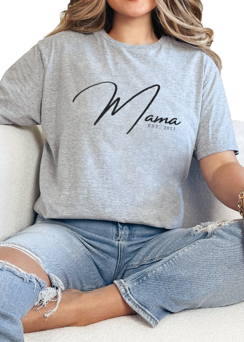 T-Shirt Sport Grey / S Personalized Mama EST Tee