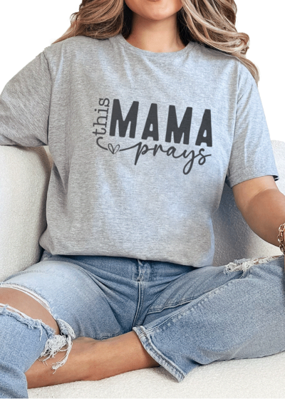 T-Shirt Sport Grey / S This Mama Prays Tee