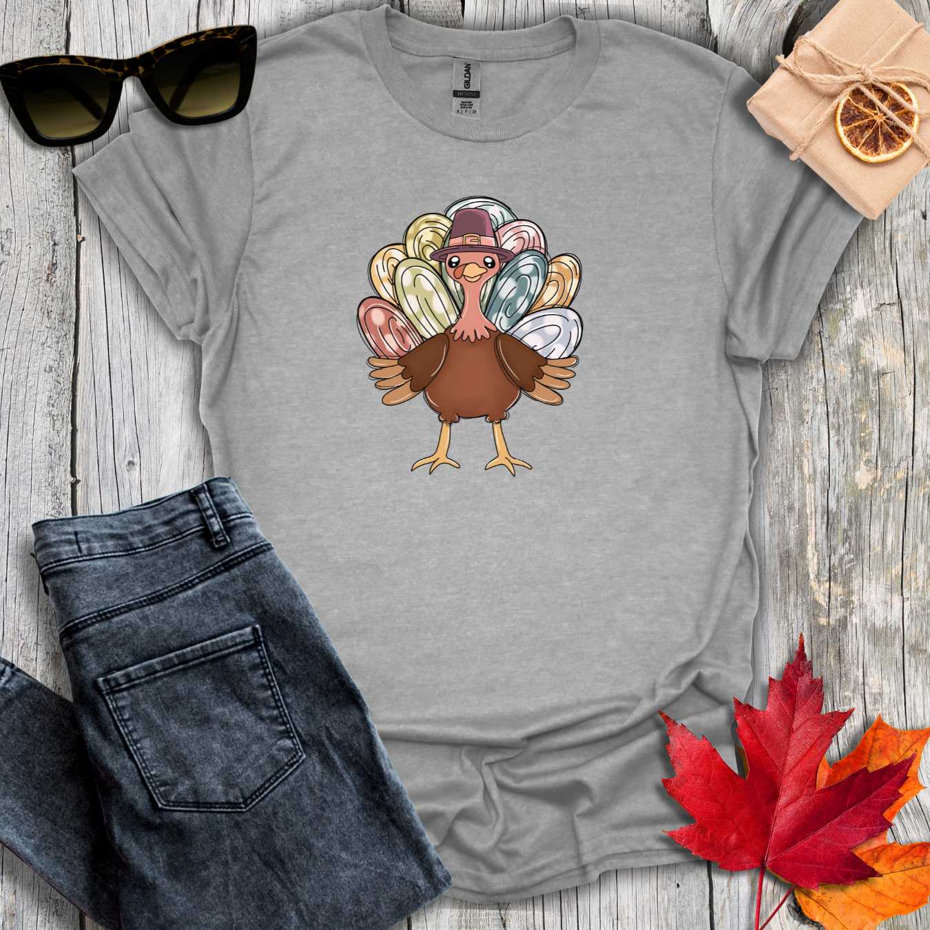 T-Shirt Sport Grey / S Turkey with Pastel Tee